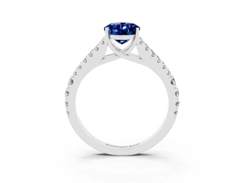 White gold Oval Cut Cut Split Shank Pave Diamond Engagement Ring with Four-Prong Setting_3