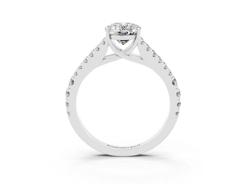 White gold Oval Cut Cut Split Shank Pave Diamond Engagement Ring with Four-Prong Setting_3