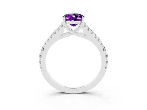 White gold Oval Cut Cut Split Shank Pave Diamond Engagement Ring with Four-Prong Setting_3