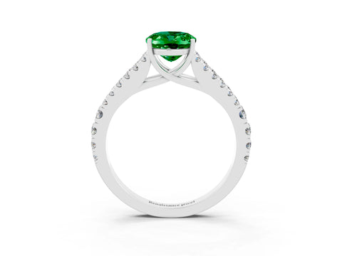 White gold Oval Cut Cut Split Shank Pave Diamond Engagement Ring with Four-Prong Setting_3