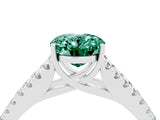 White gold Oval Cut Cut Split Shank Pave Diamond Engagement Ring with Four-Prong Setting_4