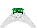 White gold Oval Cut Cut Split Shank Pave Diamond Engagement Ring with Four-Prong Setting_4