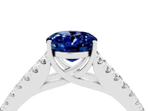 White gold Oval Cut Cut Split Shank Pave Diamond Engagement Ring with Four-Prong Setting_4