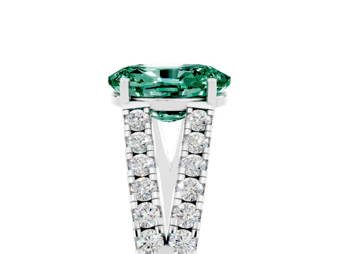 White gold Oval Cut Cut Split Shank Pave Diamond Engagement Ring with Four-Prong Setting_5
