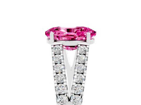 White gold Oval Cut Cut Split Shank Pave Diamond Engagement Ring with Four-Prong Setting_5