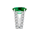 White gold Oval Cut Cut Split Shank Pave Diamond Engagement Ring with Four-Prong Setting_5