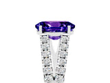 White gold Oval Cut Cut Split Shank Pave Diamond Engagement Ring with Four-Prong Setting_5