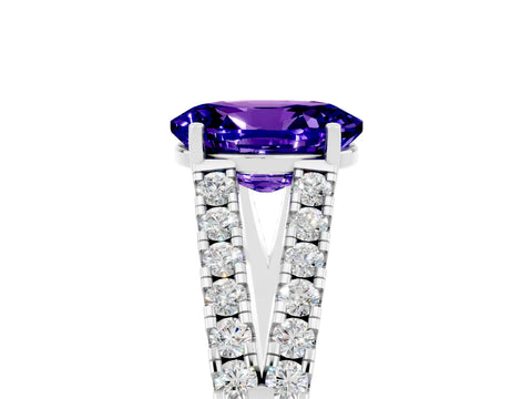 White gold Oval Cut Cut Split Shank Pave Diamond Engagement Ring with Four-Prong Setting_5