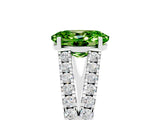 White gold Oval Cut Cut Split Shank Pave Diamond Engagement Ring with Four-Prong Setting_5