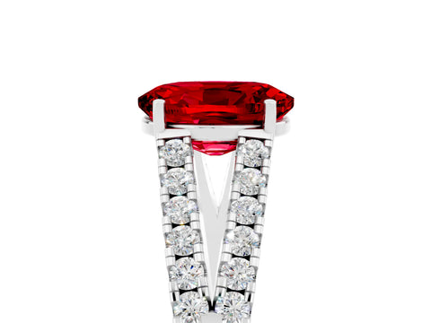 White gold Oval Cut Cut Split Shank Pave Diamond Engagement Ring with Four-Prong Setting_5