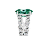 White gold Oval Cut Cut Split Shank Pave Diamond Engagement Ring with Four-Prong Setting_5