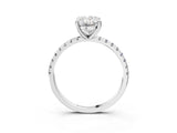 White gold Oval Cut Diamond Brilliant Solitaire Ring with Pavé Band and Four-Prong Setting_52