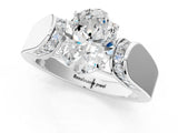 White gold Oval Cut Diamond Channel Set Solitaire Ring with Four-Prong Setting_32
