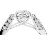 White gold Oval Cut Diamond Channel Set Solitaire Ring with Four-Prong Setting_35