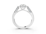 White gold Oval Cut Diamond Channel Set Solitaire Ring with Four-Prong Setting_57
