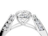 White gold Oval Cut Diamond Channel Set Solitaire Ring with Four-Prong Setting_58