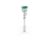 White gold Oval Cut Diamond Cluster Pavé Band with Four-Prong Setting_2