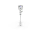 White gold Oval Cut Diamond Cluster Pavé Band with Four-Prong Setting_2