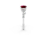 White gold Oval Cut Diamond Cluster Pavé Band with Four-Prong Setting_2