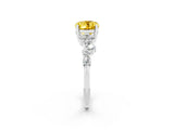 White gold Oval Cut Diamond Cluster Pavé Band with Four-Prong Setting_2