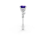 White gold Oval Cut Diamond Cluster Pavé Band with Four-Prong Setting_2