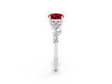 White gold Oval Cut Diamond Cluster Pavé Band with Four-Prong Setting_2