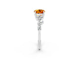 White gold Oval Cut Diamond Cluster Pavé Band with Four-Prong Setting_2