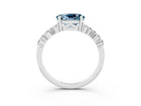 White gold Oval Cut Diamond Cluster Pavé Band with Four-Prong Setting_3