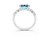 White gold Oval Cut Diamond Cluster Pavé Band with Four-Prong Setting_3