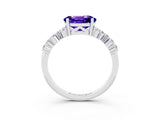 White gold Oval Cut Diamond Cluster Pavé Band with Four-Prong Setting_3