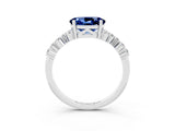 White gold Oval Cut Diamond Cluster Pavé Band with Four-Prong Setting_3