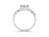 White gold Oval Cut Diamond Cluster Pavé Band with Four-Prong Setting_3
