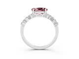 White gold Oval Cut Diamond Cluster Pavé Band with Four-Prong Setting_3