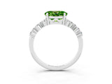 White gold Oval Cut Diamond Cluster Pavé Band with Four-Prong Setting_3