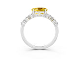 White gold Oval Cut Diamond Cluster Pavé Band with Four-Prong Setting_3