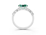 White gold Oval Cut Diamond Cluster Pavé Band with Four-Prong Setting_3