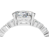 White gold Oval Cut Diamond Cluster Pavé Band with Four-Prong Setting_4