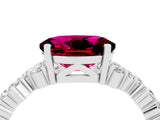 White gold Oval Cut Diamond Cluster Pavé Band with Four-Prong Setting_4