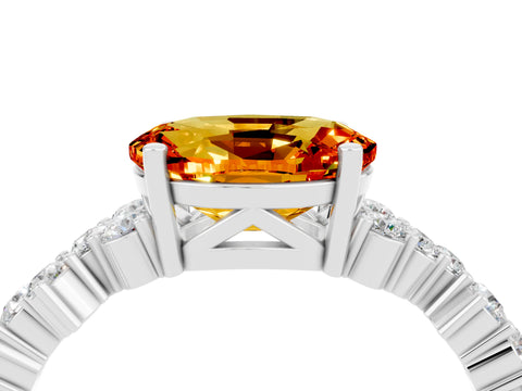 White gold Oval Cut Diamond Cluster Pavé Band with Four-Prong Setting_4