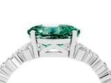 White gold Oval Cut Diamond Cluster Pavé Band with Four-Prong Setting_4