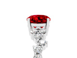 White gold Oval Cut Diamond Cluster Pavé Band with Four-Prong Setting_5