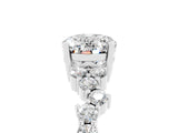 White gold Oval Cut Diamond Cluster Pavé Band with Four-Prong Setting_5