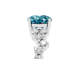 White gold Oval Cut Diamond Cluster Pavé Band with Four-Prong Setting_5