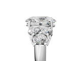 White gold Oval Cut Diamond Cluster Ring with Round Accent Stones and Prong Setting on a Classic Band_102