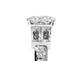 White gold Oval Cut Diamond Engagement Ring with Baguette Side Stones and Channel Set Band_46