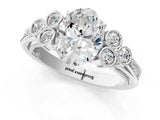 White gold Oval Cut Diamond Engagement Ring with Bezel Set Round Side Stones and Prong Setting_73