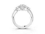 White gold Oval Cut Diamond Engagement Ring with Bezel Set Round Side Stones and Prong Setting_76