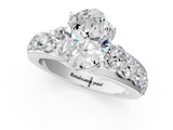 White gold Oval Cut Diamond Engagement Ring with Pavé Band and Four-Prong Setting_42
