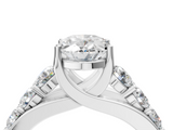 White gold Oval Cut Diamond Engagement Ring with Pavé Band and Four-Prong Setting_45