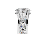 White gold Oval Cut Diamond Engagement Ring with Pavé Band and Four-Prong Setting_46